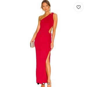 Victoria Cut Out Maxi Dress in Cherry Red from Revolve